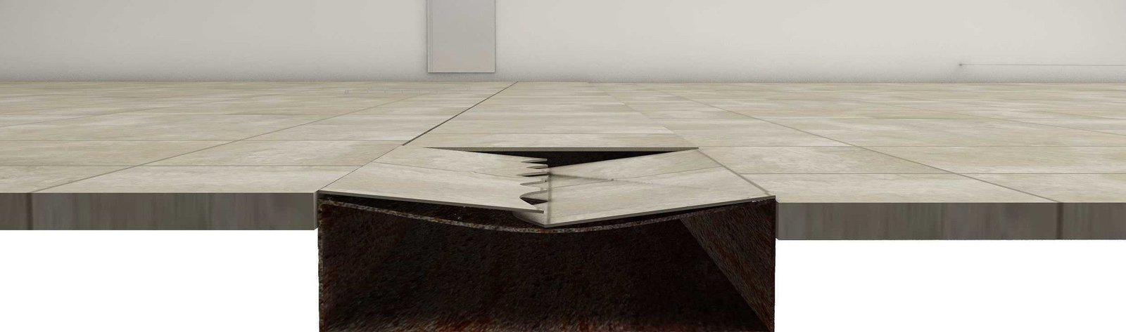 Floor tiles can break due to sagging of cable raceway lid due to loads