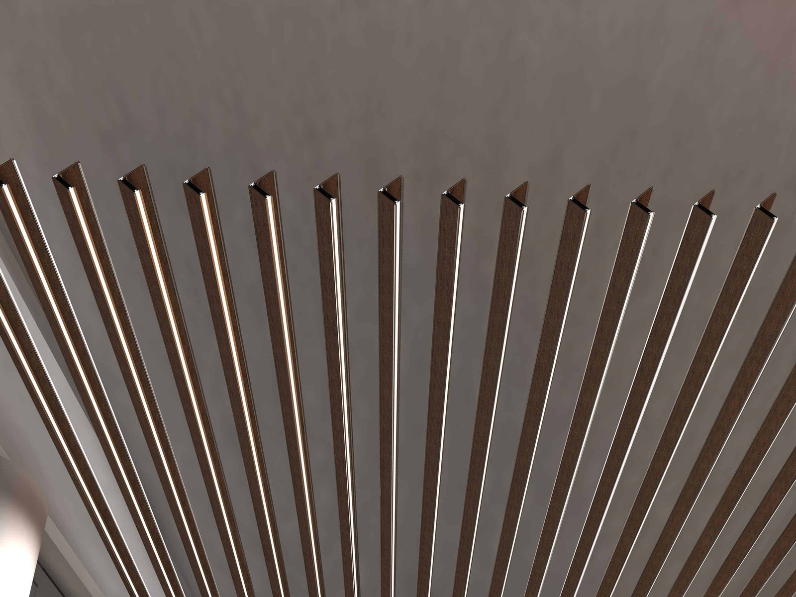 iqubx baffle with wood and edgelit acryclic