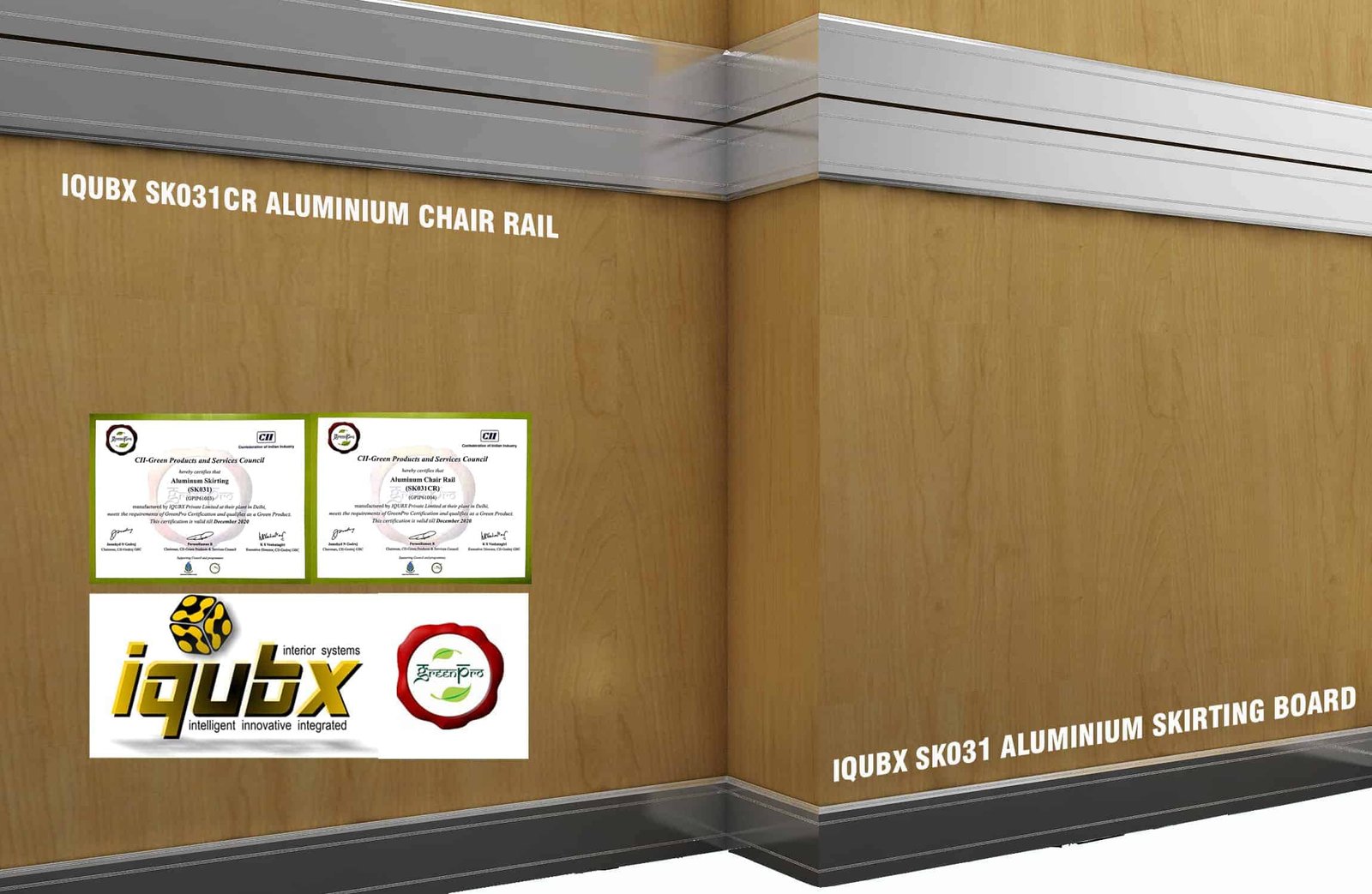 IQUBX SK031 ALUMINIUM SKIRTING & CHAIR RAIL SK031CR