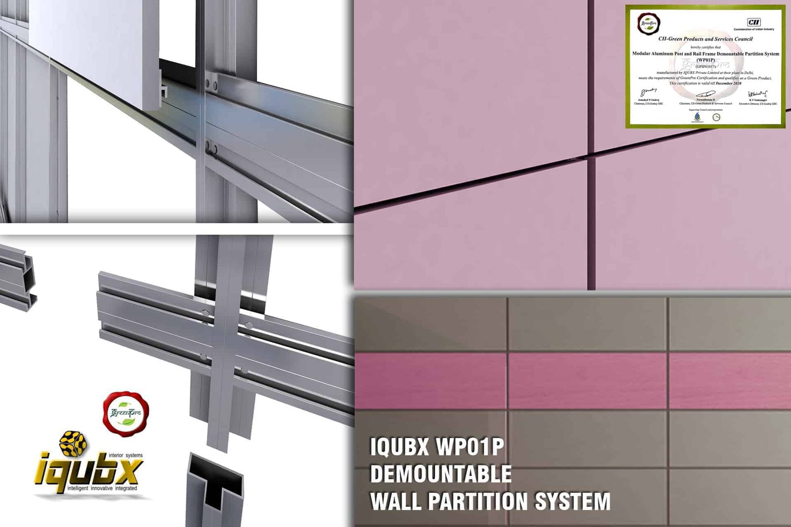 iqubx WP01P demountable wall partition system