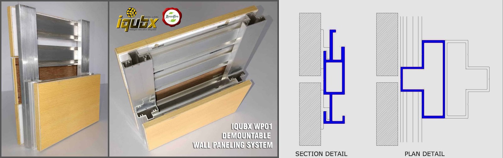 WP01 demountable wall paneling and partition system construction
