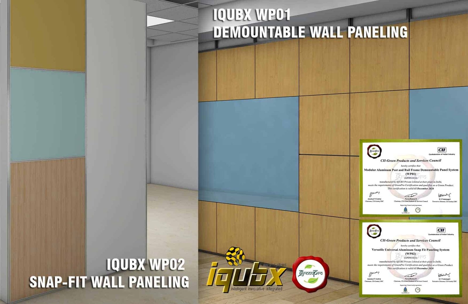 iqubx demountable and snapfit wall paneling