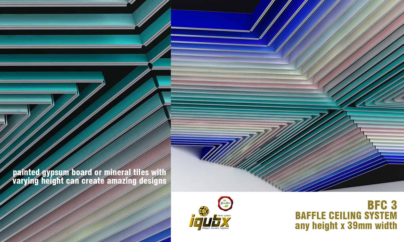iqubx baffle ceiling bfc3 designer ceiling