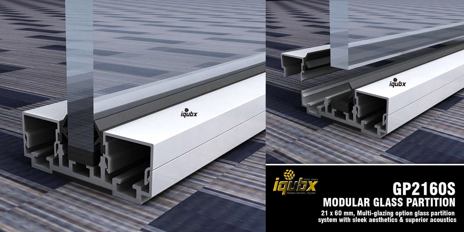GP2160 multiglazing option GLASS partition system 2