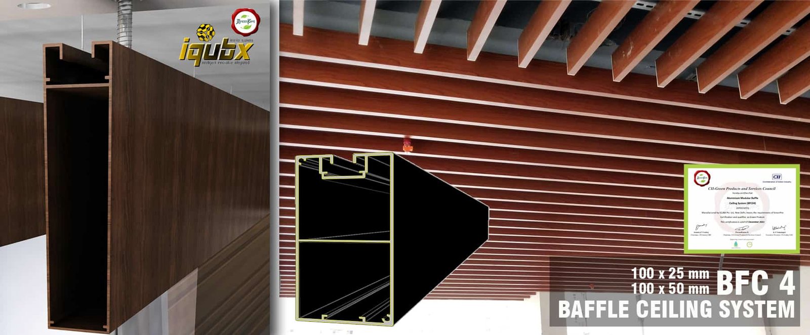 iqubx baffle ceiling bfc4 2 25&50