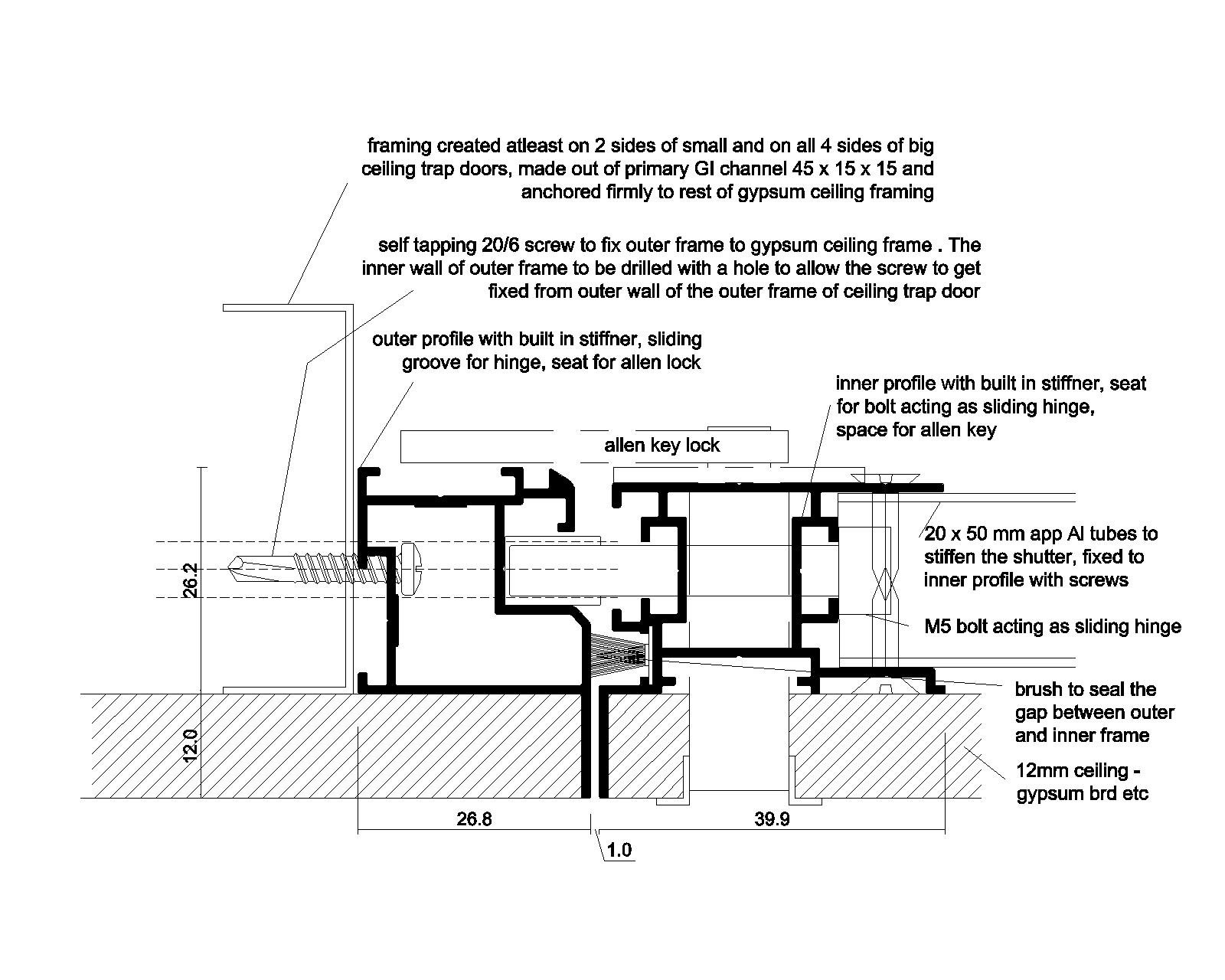 CTD025 heavy duty multishutter modular trapdoor system for customized large format ceiling access